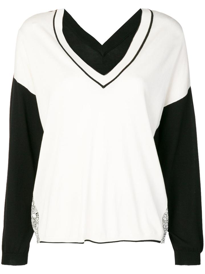 Twin-set V-neck Sweater - Nude & Neutrals