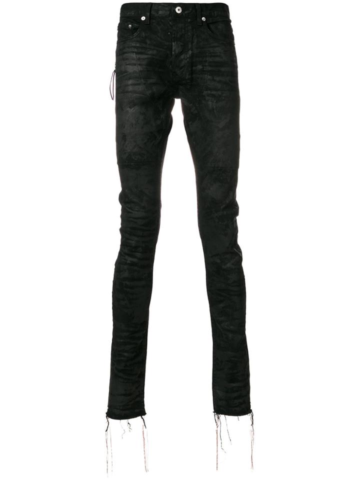 Mr. Completely Frayed Trim Jeans - Black