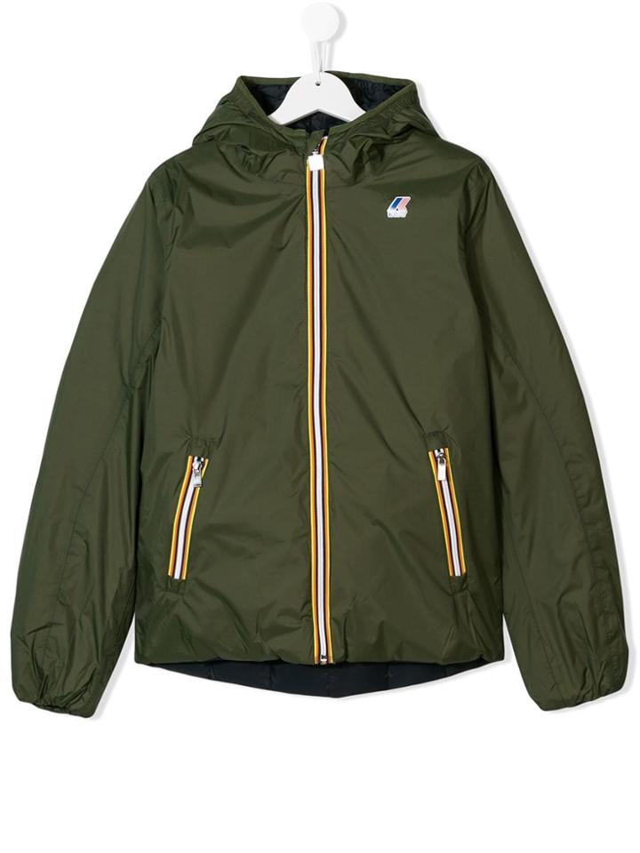 K Way Kids Hooded Jacket - Green