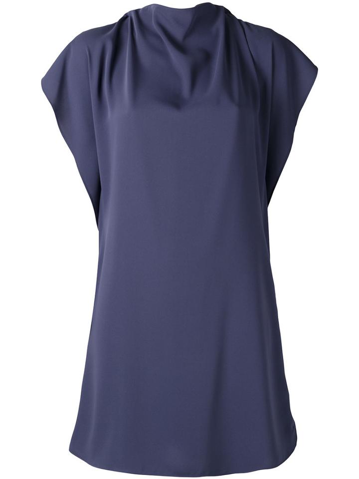 Mm6 Maison Margiela - Gathered Mini Dress - Women - Polyester - 42, Pink/purple, Polyester