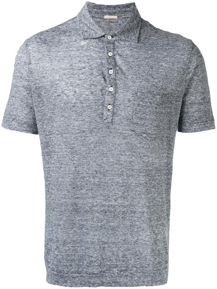 Massimo Alba Classic Polo Shirt, Men's, Size: Small, Blue, Linen/flax