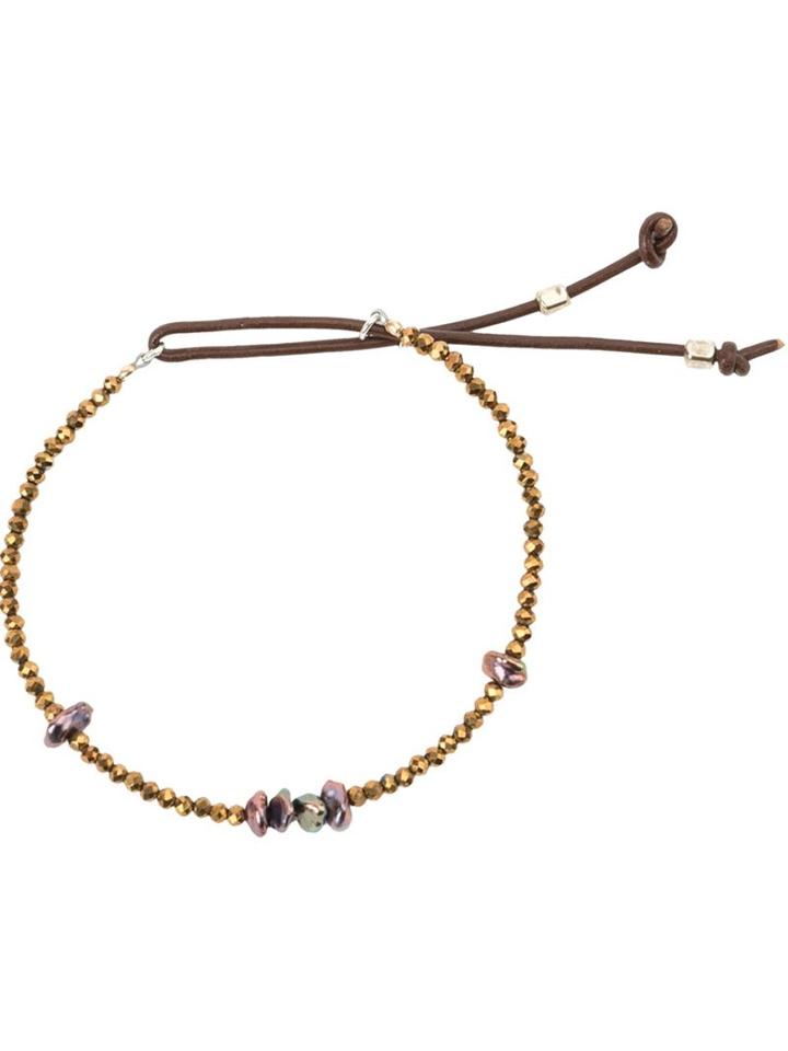 Catherine Michiels Bohemian Glass Beaded Bracelet, Women's, Gold