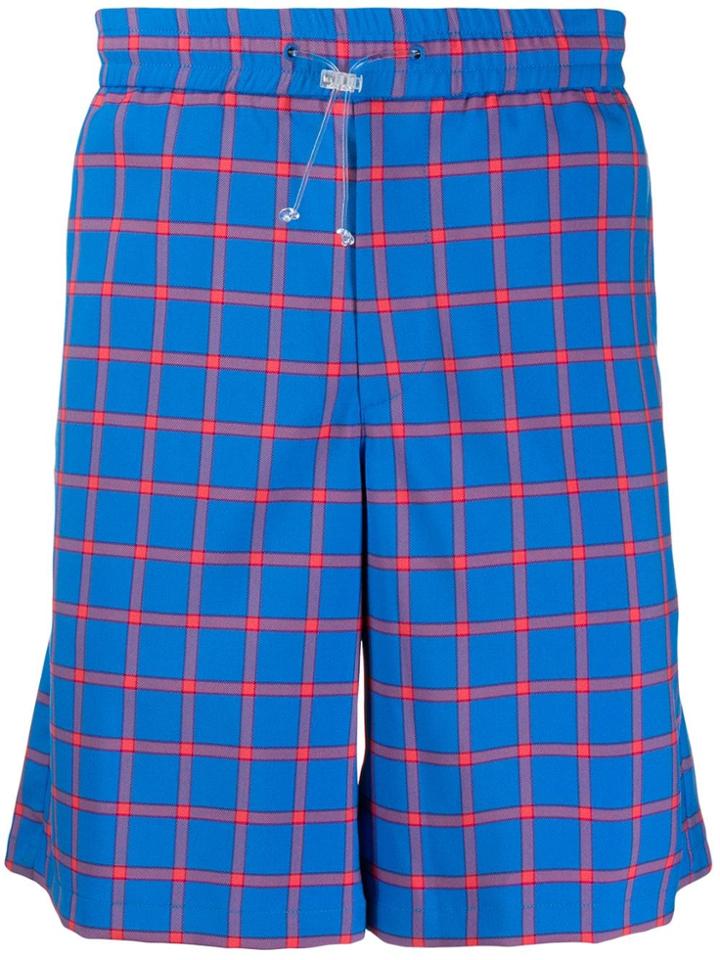 Wwwm Check Fitted Shorts - Blue