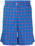 Wwwm Check Fitted Shorts - Blue