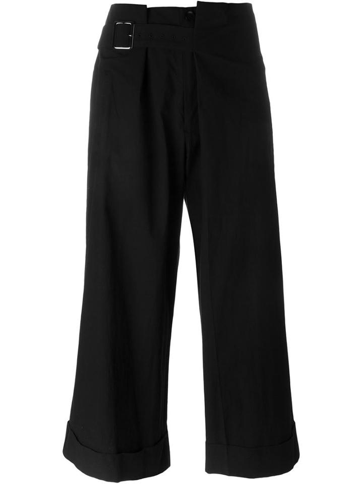 Yohji Yamamoto Turn-up Hem Cropped Trousers