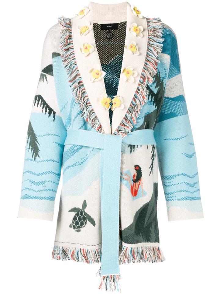 Alanui Paradise Knitted Cardigan - Blue