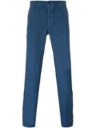Massimo Alba Straight Trousers, Men's, Size: 50, Blue, Linen/flax