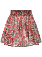 Moschino Cherry Gingham Print Skirt - Red