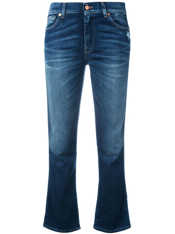 7 For All Mankind Bootcut Jeans, Women's, Size: 29, Blue, Cotton/spandex/elastane