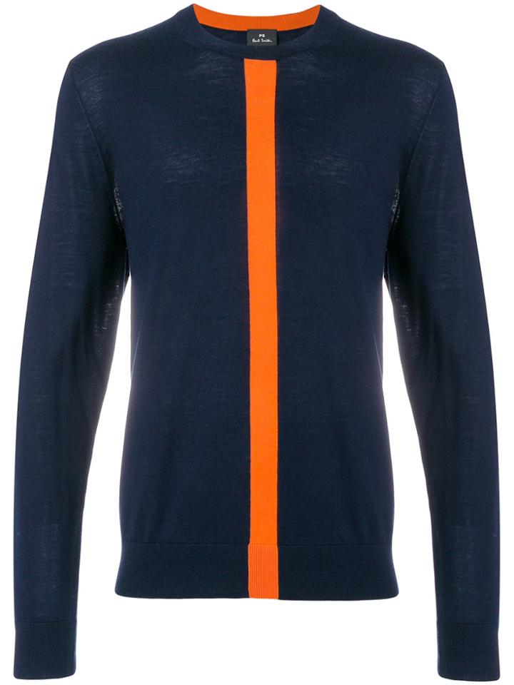 Ps By Paul Smith Stripe Detail Jumper - Blue
