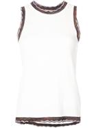 Derek Lam 10 Crosby Sleeveless Shell With Rib Trim - White