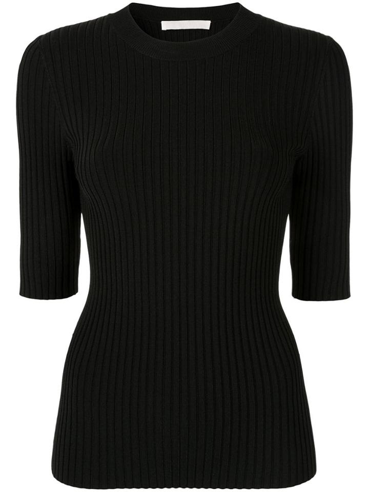 Dion Lee Ribbed Knit Top - Black