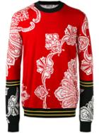 Mcq Alexander Mcqueen Color Block Patterned Sweater, Men's, Size: Medium, Red, Wool/cotton