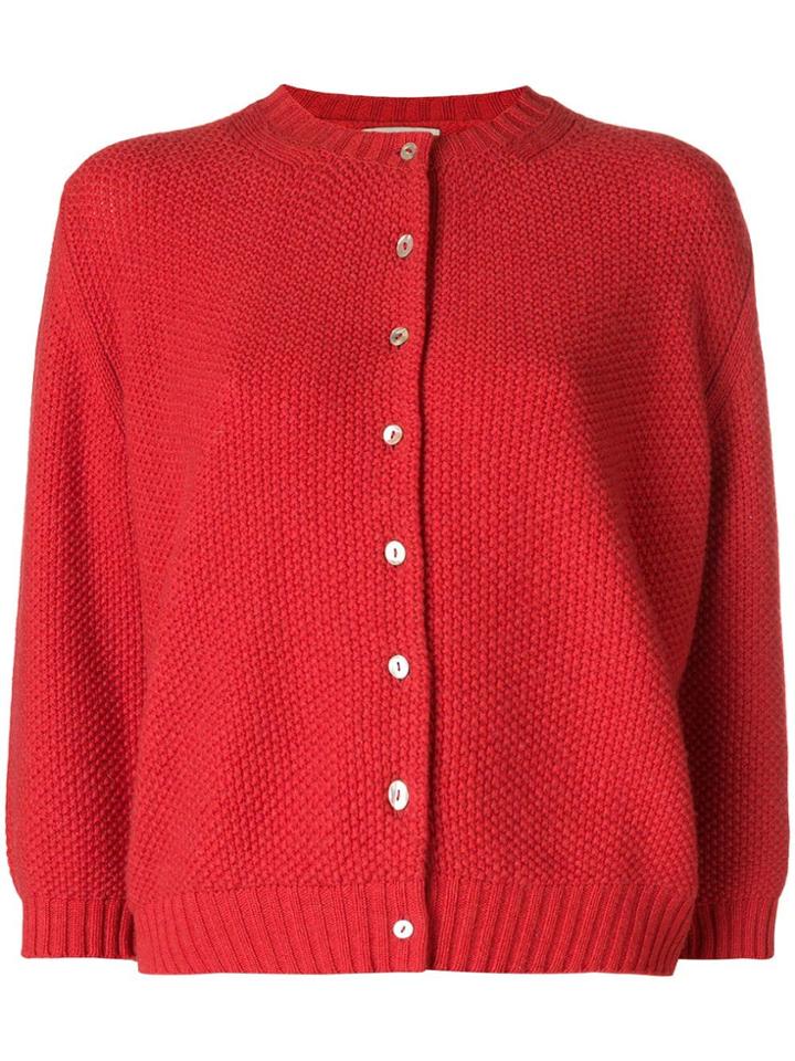 Holland & Holland Classic Fitted Cardigan - Red