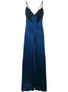 Roland Mouret Revere V-neck Gown - Blue