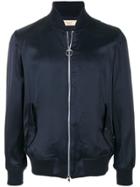 Maison Flaneur Zipped Bomber Jacket - Blue