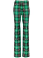 Marine Serre Tartan Boot-cut Trousers - Green