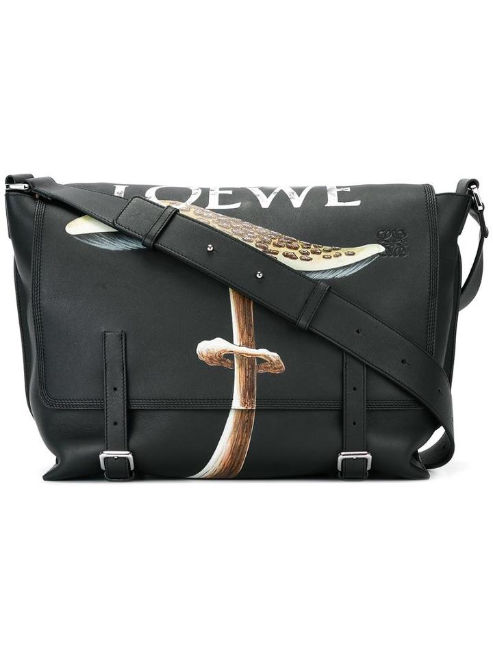 Loewe Flap Closure Satchel, Women's, Black