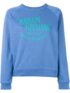 Maison Kitsuné Logo Print Sweatshirt, Women's, Size: S, Blue, Cotton