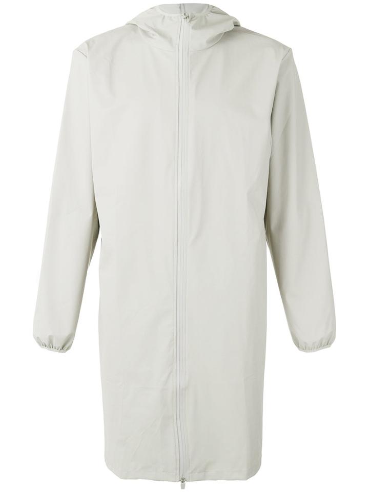 Rains - Long Hooded Jacket - Men - Polyester/polyurethane - S, Grey, Polyester/polyurethane