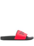 Palm Angels Logo Embossed Slides - Red