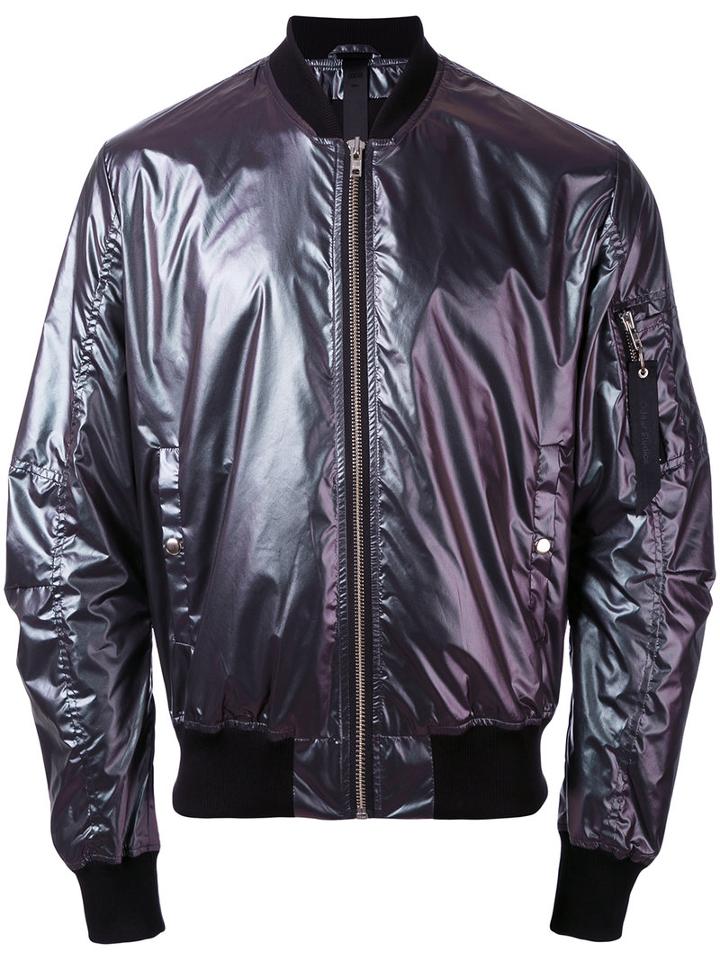 Odeur - 'tech' Bomber Jacket - Unisex - Polyamide/polyurethane - L, Pink/purple, Polyamide/polyurethane