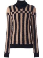Loewe Striped Turtleneck Jumper, Women's, Size: Xs, Black, Polyamide/mohair/virgin Wool