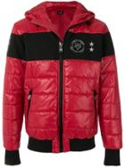 Plein Sport Colour Block Puffer Jacket - Red