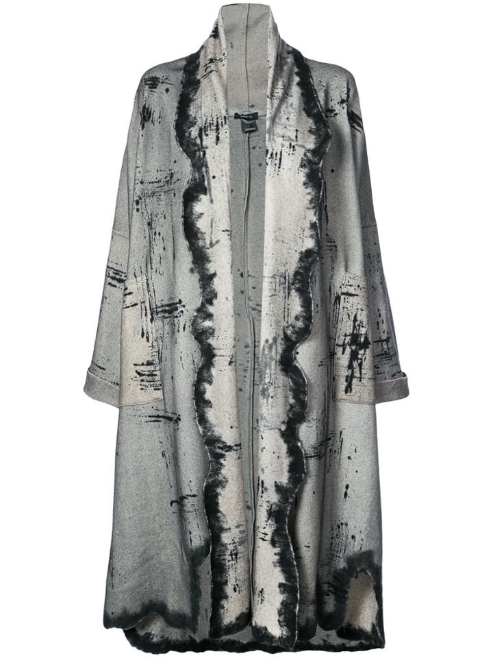 Avant Toi Overdyed Cardi-coat - Grey