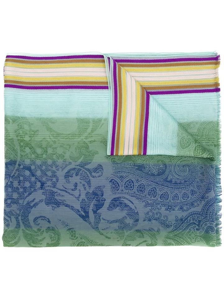 Etro Frayed Trim Scarf, Women's, Silk/viscose