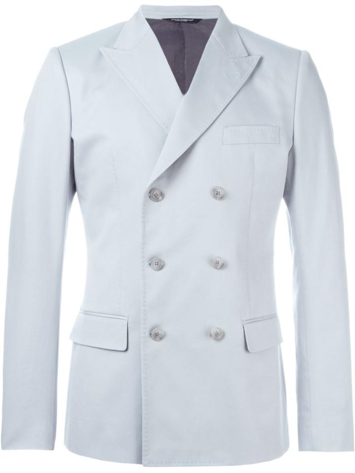 Dolce & Gabbana Double Breasted Jacket, Men's, Size: 48, Blue, Polyester/cupro/cotton/polyester