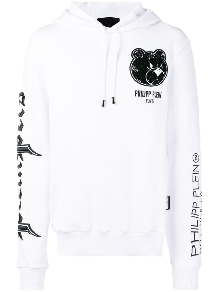 Philipp Plein Teddy Bear Hoodie - White