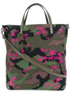 Valentino Star Print Camouflage Shopping Bag - Green