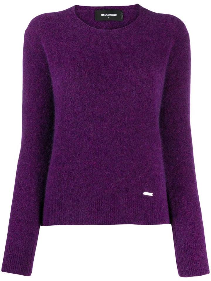 Dsquared2 Textured Crew Neck Jumper - Purple