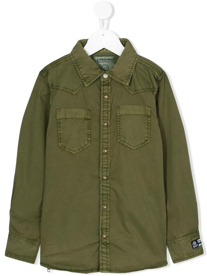 Vingino - Chest Pockets Shirt - Kids - Cotton - 12 Yrs, Green