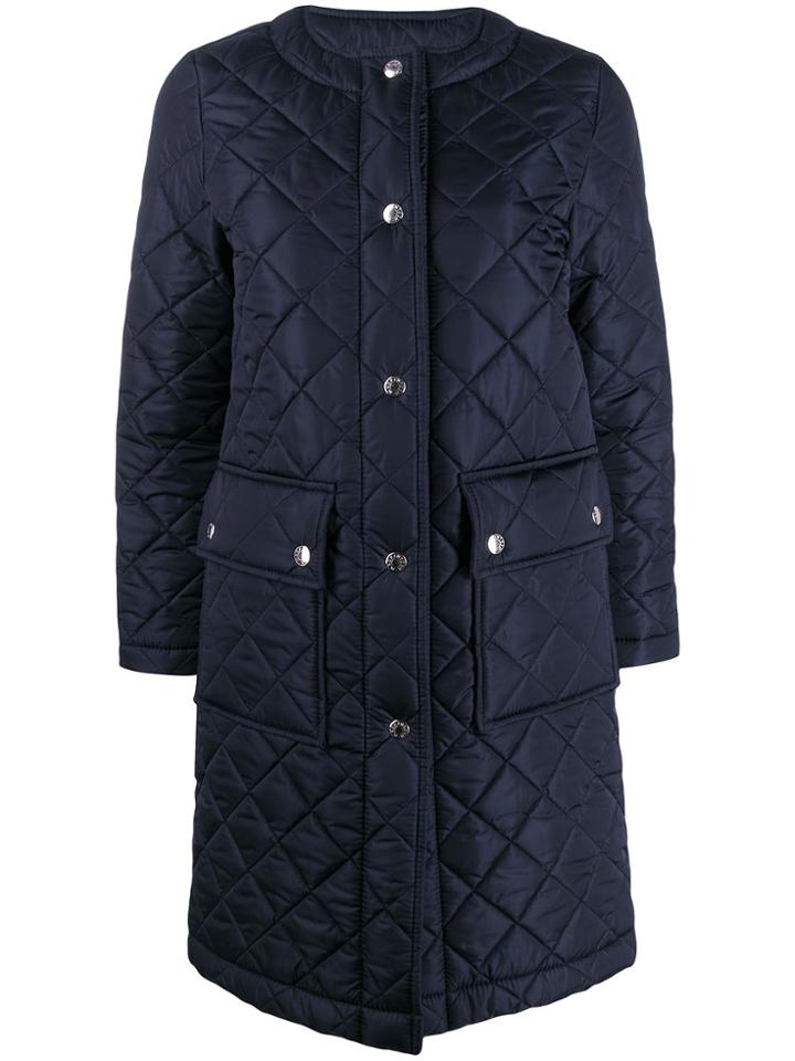 Mackintosh Huna Quilted Nylon Coat - Blue