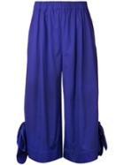 Msgm - Wide-legged Cropped Trousers - Women - Cotton/spandex/elastane - 44, Blue, Cotton/spandex/elastane