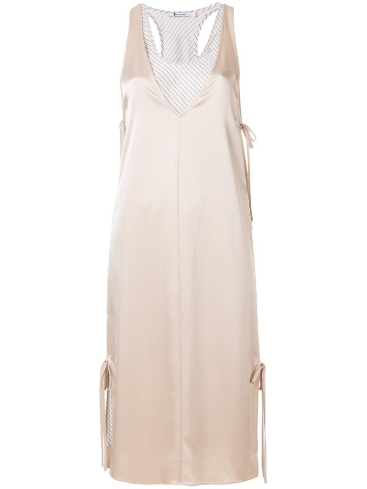 T By Alexander Wang Layered Satin Slip Dress - Nude & Neutrals
