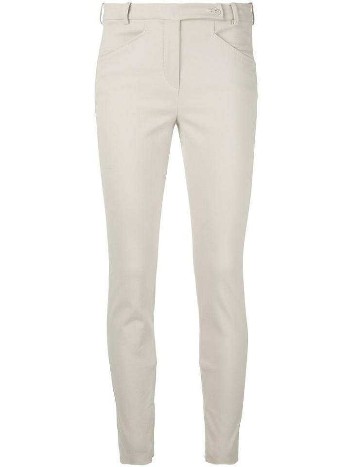 Loro Piana - Slim-fit Trousers - Women - Cotton/spandex/elastane - 50, Nude/neutrals, Cotton/spandex/elastane