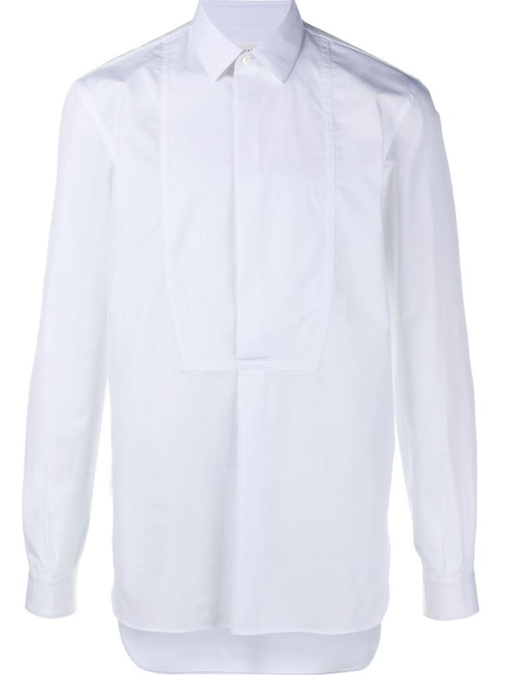 Maison Margiela Button Placket Shirt, Men's, Size: 41, White, Cotton