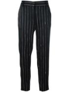 Dkny Satin Pinstripe Trousers, Women's, Size: 12, Black, Viscose