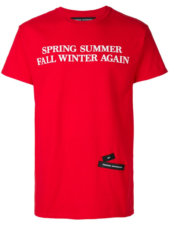 Tigran Avetisyan By Pavel An Slogan T-shirt - Red