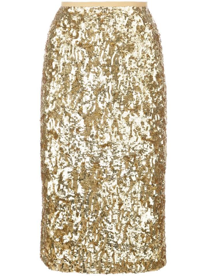 Michael Kors Sequinned Pencil Skirt - Gold