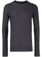 Label Under Construction Crew Neck Sweater, Men's, Size: Large, Grey, Silk/cashmere