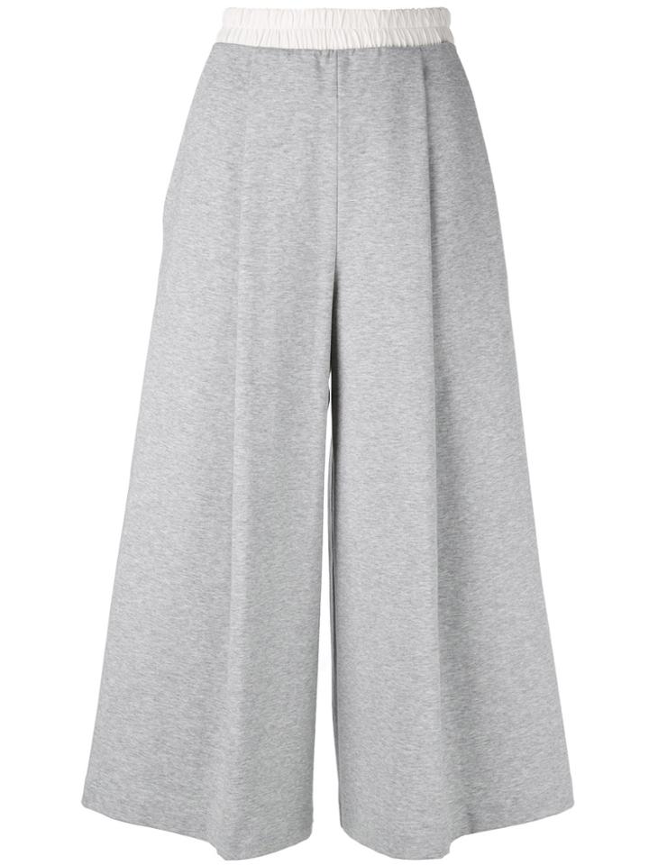 Ballantyne Jersey Cropped Trousers - Grey