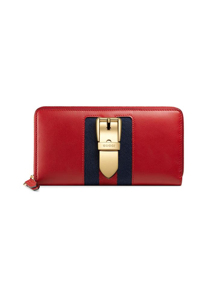Gucci Sylvie Leather Zip Around Wallet - Red