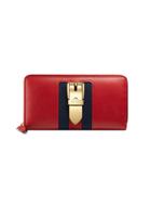 Gucci Sylvie Leather Zip Around Wallet - Red