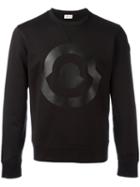 Moncler Logo Print Sweatshirt, Men's, Size: Large, Black, Cotton/lamb Skin