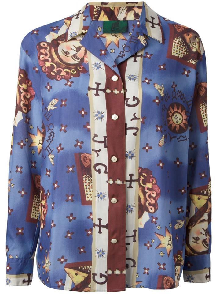 Jean Paul Gaultier Vintage 'horoscope' Print Shirt - Blue