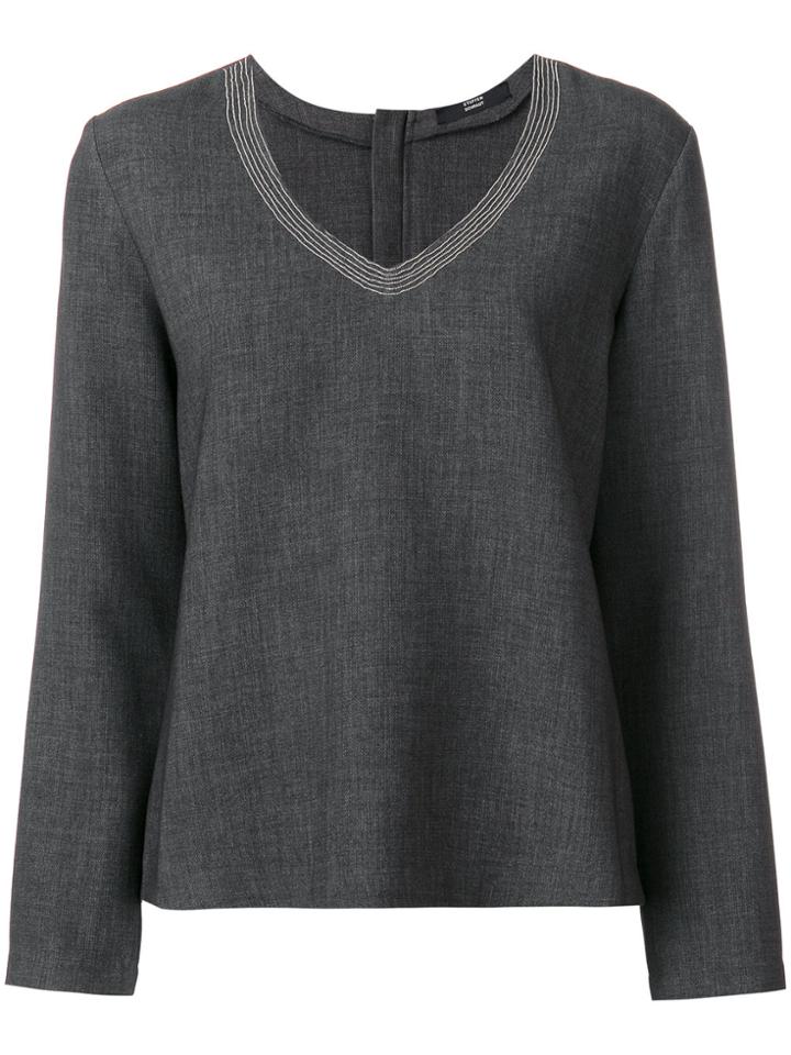 Steffen Schraut Stripe Detail Collar Blouse - Grey